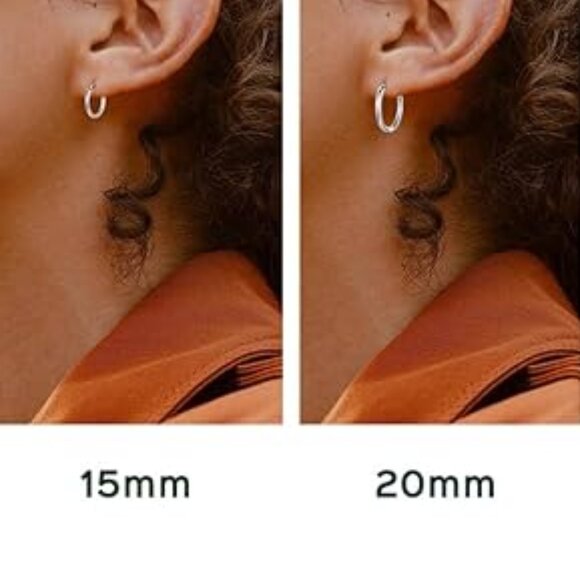 Sterling Silver Hoop Earrings/Mustard Seed Necklace/ Black Tourmaline Set/ 3pc - Picture 1 of 3